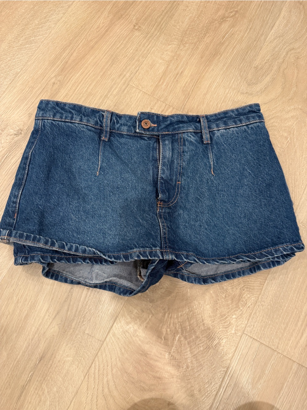 We The Free Dark Blue Denim Cutoff Skort